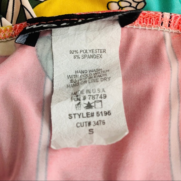 Wet Seal / Floral Tube Tank Top Pink Yellow Teal - Picture 5 of 8